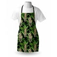 thumbnail image 4 of Wildlife Apron, Wild and Dangerous Leopards and Palm Leaves Island Setting, Unisex Kitchen Bib with Adjustable Neck for Cooking Gardening, Adult Size, Charcoal Grey Brown, by Ambesonne, 4 of 4