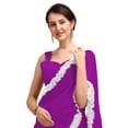 thumbnail image 2 of Women's Georgette Partywear Saree Ruffle Frill Sari with Readymade Blouse , Color: Purple | Size: 36, 2 of 6