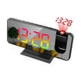 thumbnail image 2 of Reloj Despertador RGB Proyección Baoblaze Espejo USB Negro, 2 of 8
