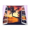 thumbnail image 3 of Canvas Print Wall Art Window Sunset Palm Tree View Nature Photography Realism Scenic Landscape Colorful Multicolor for Home Decor Ready to Hang, 3 of 18