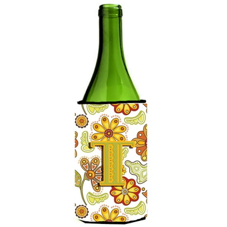 

Caroline s Treasures CJ2003-TLITERK Letter T Floral Mustard and Green Wine Bottle Beverage Insulator Hugger Wine Bottle multicolor