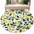 thumbnail image 2 of Summer Lemon Round Area Rug 5 FT, Non Slip Bedroom Rugs, Yellow Fruits Pastoral Green Botanical Washable Soft Circular Carpet Non-Shedding Floor Mat for Kitchen Dining Room Foyer Balcony Dorm, 2 of 8