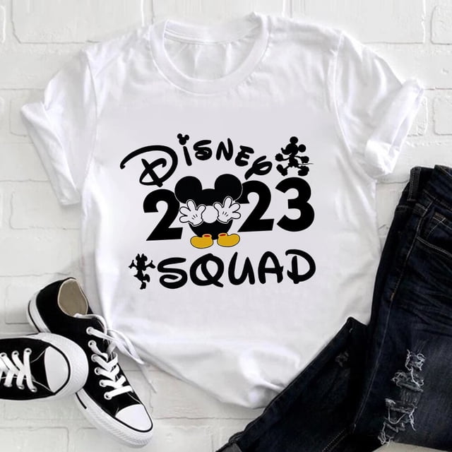 Disney Trip Clothes Mickey Print T-shirts Aesthetic Harajuku Disnryland Vacation Women's Clothing 2023 Trend Tops Family T ShirtKids-10T(1pc) Gao Jinjia LED