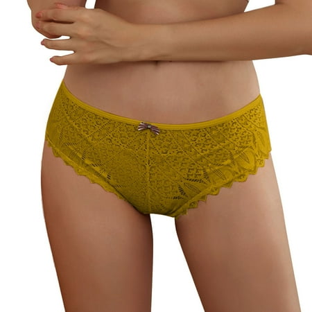 Yuhangmm Panties For Women Crochet Lace Lace Up Panty Sexy Hollow Out Underwear Sexy Lingerie