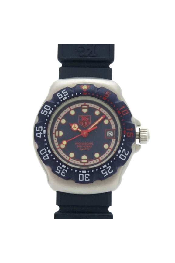 Pre-Owned TAG Heuer Formula 1 370.508 Stainless Steel Rubber Navy Quartz Wristwatch... (Good)