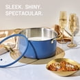 thumbnail image 6 of CAROTE 8QT Tri-Ply Stainless Steel Stock Pot with Steamer Insert, 5-Piece Cooking Pot Set with Silicone Utensils, Blue, 6 of 8