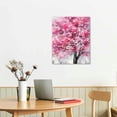 thumbnail image 3 of Flower Canvas Wall Art Peak Of With Pink Cherry Blossom In Spring Under Picture Print Stretched And Framed For Modern Home Decor Ready To Hang, 3 of 5
