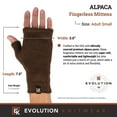 thumbnail image 7 of Alpaca Knit Fingerless Mittens - Super Soft Baby Alpaca - Made in the USA - Small - Harvest Brown, 7 of 7
