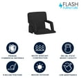 thumbnail image 3 of Flash Furniture Malta Reclining Backpack Stadium Chair with Armrests and Storage, Black, 3 of 18
