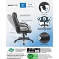 thumbnail image 2 of Pemberly Row Contemporary Executive High Back LeatherPlus Chair in Black, 2 of 8