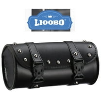 HONMEET Round Black Motorcycle Saddlebag 8.1x4.1 Inch Outdoor Riding Storage Bag