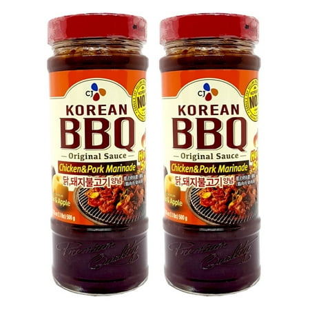 CJ Korean BBQ Sauce CHICKEN & PORK HOT & SPICY Marinade 16.9 Oz. (Pack of (Best Korean Bbq Marinade)