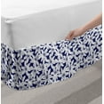 thumbnail image 2 of Navy Bed Skirt, Tropical Hibiscus Flower Petals Exotic Blossoms Hawaiian Holiday Style Image, Elastic Bedskirt Dust Ruffle Wrap Around for Bedding Decor, 4 Sizes, White Dark Blue, by Ambesonne, 2 of 2