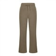 thumbnail image 6 of Cleaning Women Cotton Linen Pants High Waisted Straight Trousers Drawstring Elastic Waist Trouser Baggy Relaxed Fit Trousers Casual Loose Office Work Clothes with Pockets, 6 of 6