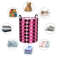 thumbnail image 4 of Cauagu pink and black argyle for Laundry Basket,Collapsible Organizer Basket for Storage Bin Toy Bins Gift Baskets Bedroom Clothes Children Nursery Hamper-Small, 4 of 6