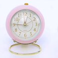 thumbnail image 1 of Petite Horloge Ronde Circulaire Silencieuse Résistance à la Corrosion Réveil de Chevet en Quartz avec Veilleuse pour Chambre École, 1 of 5