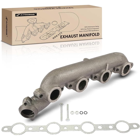 A-Premium Left Exhaust Manifold with Gasket Kit Compatible with Ford F-250 F-350 F59 International Harvester 3400 3600 3700 3800 V8 7.3L Turbocharged Fits select: 1994-1997 FORD F250
