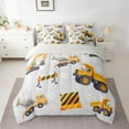 thumbnail image 2 of Feelyou Tractor Truck Bedding Comforter Set 7 Pieces for Teen, Cartoon Excavator Full Bedding Set, Construction Vehicle Reversible Fitted Sheet Flat Sheet, Luxury Bedroom Decor, 2 of 7