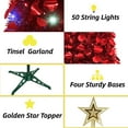 thumbnail image 7 of Scidweet 5 ft Pop up Christmas Tree Decorations, Collapsible Pencil Tinsel Twinkle Christmas Tree with Lights & Reflective Sequinsfor Indoor Outdoor Home Party Holiday Xmas Decor, Red, 7 of 7