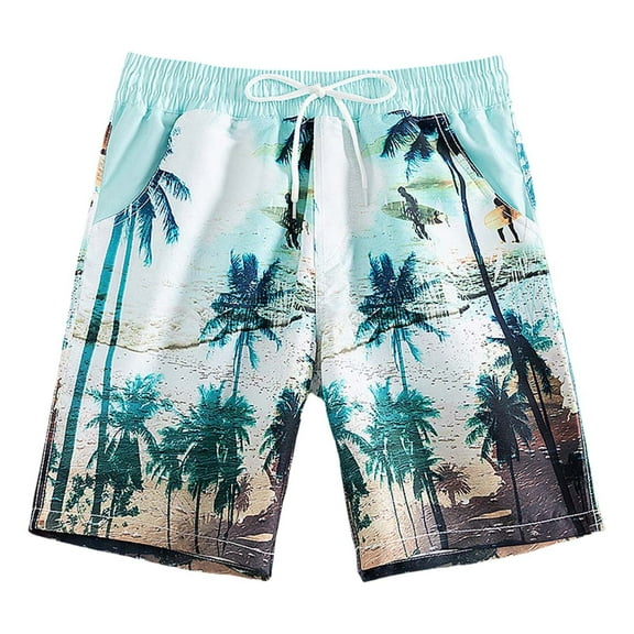 lnmuld Summertime Boys Swim Trunks with Compression Liner Bathing Suit for Youth Size:7-8 Years
