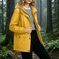thumbnail image 2 of hoksml Women's Waterproof Hooded Rain Jacket Lightweight Windproof Drawstring Coat Outdoor Travel Daily, 2 of 9