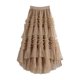 thumbnail image 1 of Falda corta por delante y larga por detrás con malla y volantes para mujer - Poliéster, talla única, diseño de cola de golondrina, perfecta para fiestas y ocasiones informales, 1 of 3