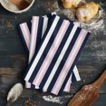 thumbnail image 6 of Pink Navy Blue Striped Kitchen Towels Set of 4, Water Absorbent Dish Towel, Minimalist Abstract Lines Artwork Decorative Hand Towels - Quick Drying Cloth for Cooking Baking, 18x28 Inch, 6 of 8