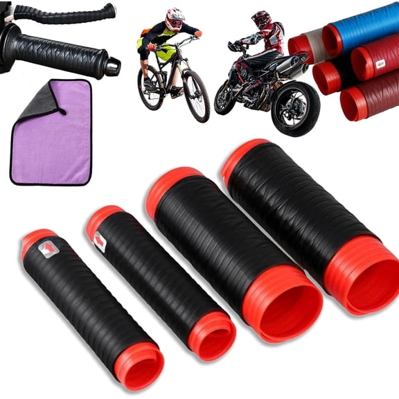 DYJAGYO Non-Slip Mountain Bikes Handlebar and Brake Lever Grip Covers, Black 2 Pair