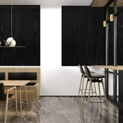 Abyssaly Black Wood Peel and Stick Wallpaper 17.7 x 78.7 Wood Grain Waterproof Wallpaper Vinyl for Kitchen Countertop Cabinets Drawer Furniture Wall Door Contact Paper