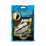 HeadBlade Men's HB4 Refill Shaving Razor Blades (4 Blades) No Tugging or Pulling, Shave Less, Works for Face, Body, and Scalp
