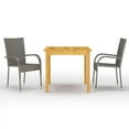 thumbnail image 1 of vidaXL 3 Piece Garden Dining Set Grey, 1 of 5