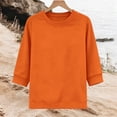 thumbnail image 5 of OGLCCG 3/4 Sleeve Sweatshirts for Women Fall Winter Crewneck Women's Pullover Top Loose Fit Basic Fleece Sweatshirts,S-XXL, 5 of 5