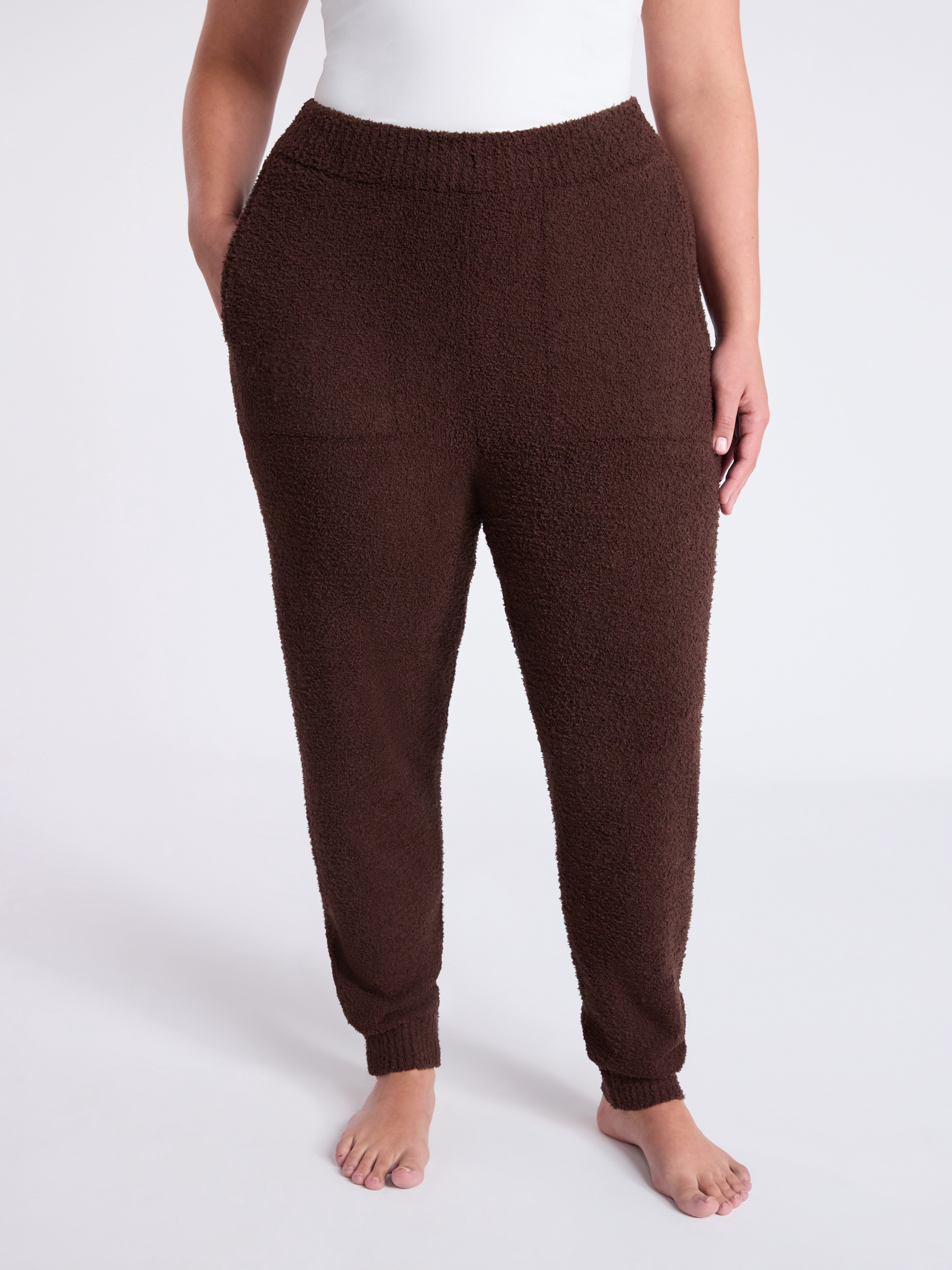 Joyspun Women's Sleepwear Cozy Knit Joggers, 29'' Inseam, Sizes XS-3X