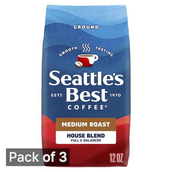 Seattle's Best Coffee, House Blend, Medium Roast Ground Coffee 12 oz - Pack of 3