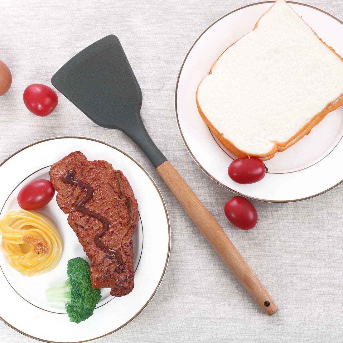 Unique Bargains Silicone Spatula 4 Pack Heat Resistant Non Stick Turner Gray