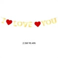 thumbnail image 3 of BKBP Bannière Je t'Aime, Bannière de la Saint-Valentin & Cœurs Rouges Or Décoration Guirlande pour Proposition Anniversaire Cour Mariage Anniversaire Décoration de Fête Nuptiale, 3 of 9