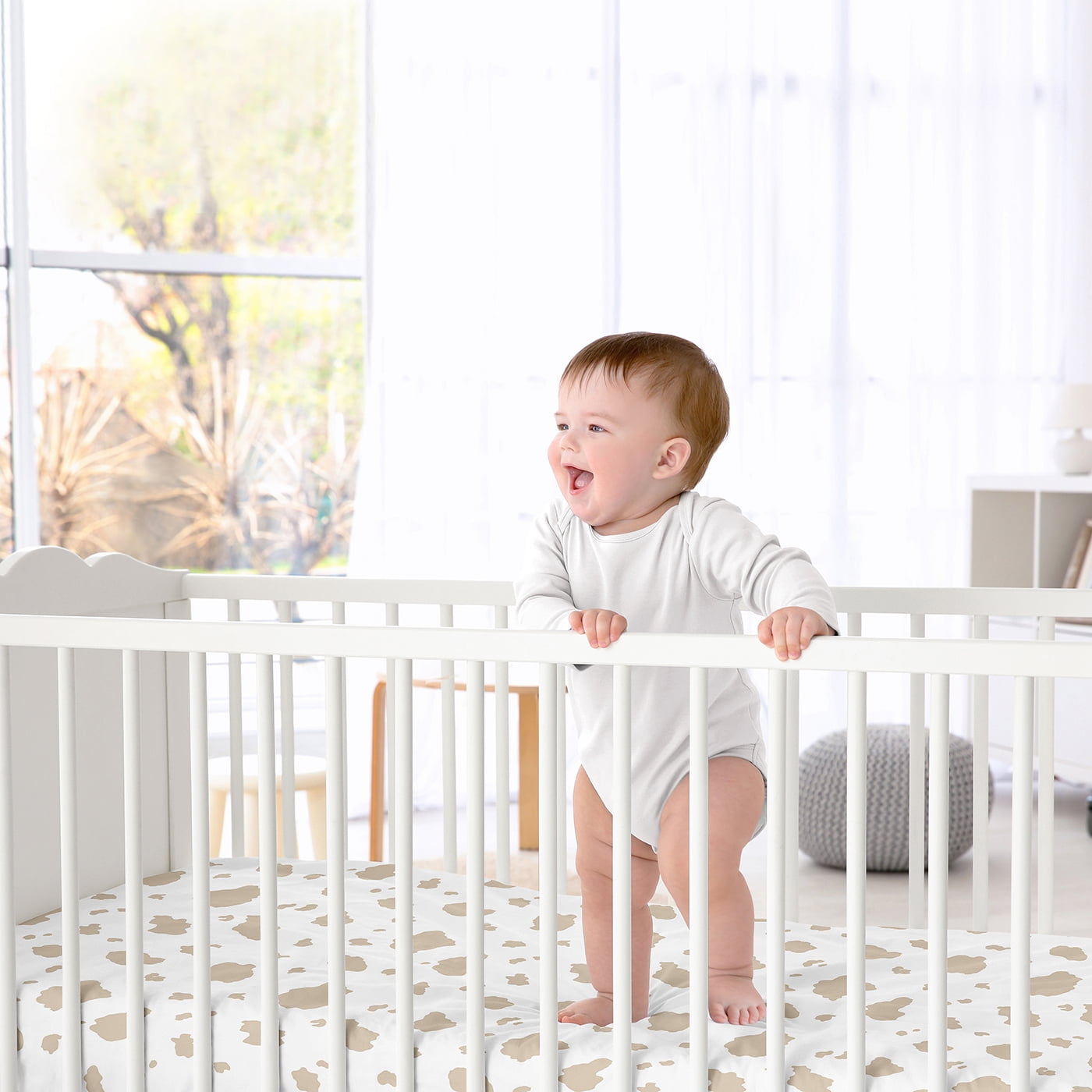 Sweet Jojo Designs Country Western Taupe Brown and Cream Fitted Crib Sheets 2 Piece Set