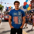 thumbnail image 2 of Men's 250th Anniversary Usa Shirt 250 Anniversary Usa Flag 1776-2026 250th Birthday T-Shirt Crew Neck Casual Stylish America Pullover Streetwear, 2 of 6