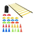 thumbnail image 1 of Conjunto de entrenamiento de agilidad de velocidad, kit de deportes de entrenamiento de fútbol, ​​escala de velocidad de agilidad con conos para 30 piezas, 1 of 8