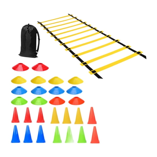 Kit de deportes de entrenamiento de fútbol, escala de velocidad de agilidad con conos, agilidad de equipos de entrenamiento de velocidad de la 30 piezas