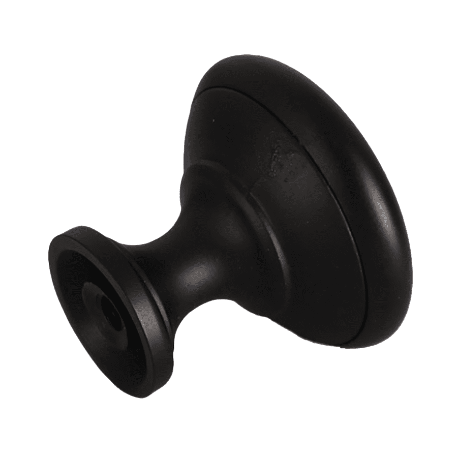 Würth Matte Black Round Mushroom Knob, 20 Pack