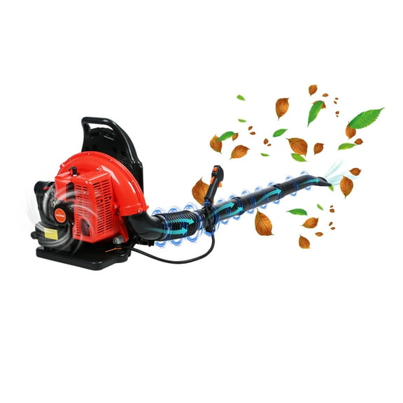 Thehsnt 63CC 665CFM Gas Powered Backpack Leaf Blower, 2-Stroke Snow Clearing Lawn Tool