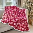 thumbnail image 5 of Premium Christmas Sherpa Throw Blanket | Blue Snowflake Decoration, Fleece, Plush, Warm, Cozy Reversible Microfiber Holiday Blanket, 5 of 7