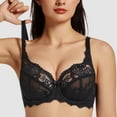 thumbnail image 6 of MELENECA Women's Plus Size Minimizer Bras Full Coverage Lace Unlined Underwire Bra Black 38G, 6 of 6