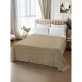 thumbnail image 3 of King Size Flat Sheet Only, Beige Soft Brushed Microfiber Bed Sheets, Farmhouse Burlap Solid Brown Color Modern Linen Texture Hotel Quality Breathable Bedding Top Sheet, Easy Care, 105"x98", 3 of 9
