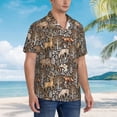 thumbnail image 4 of Haiem Moose fox bear leaf tree Printed Hawaiian Shirt for Men - Men’s Casual Beach Summer Shirts - Stretch Fabric with Modern Fit-Small, 4 of 7