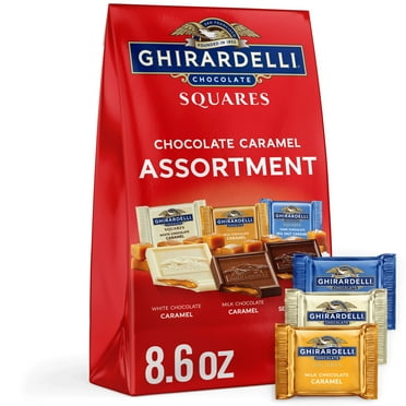 GHIRARDELLI Chocolate Candy SQUARES Assortment with Caramel Filling, 8.6 oz Bag