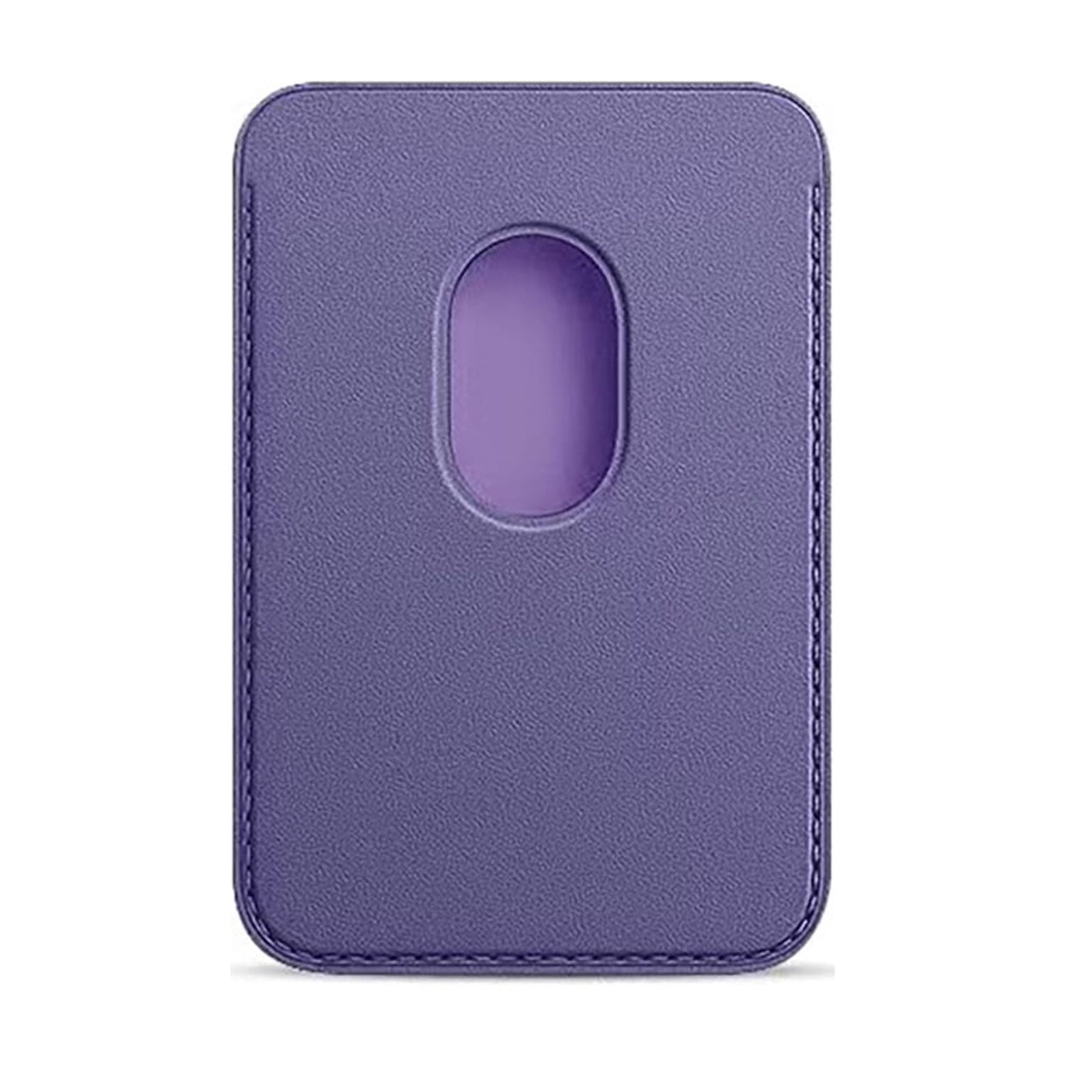 Leather Card Carrier with Magnetic Back - Lilac