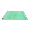 thumbnail image 2 of Ahgly Company Machine Washable Indoor Rectangle Solid Turquoise Blue Modern Area Rugs, 5' x 7', 2 of 4