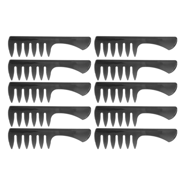 Styling Hair Comb, Rounded Edge Professional Comb Wide Tooth For Office Transparent Black